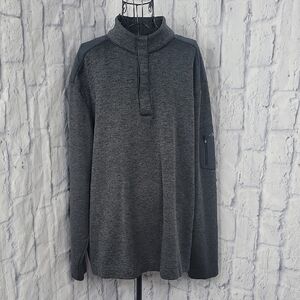 Greg‎ Norman 3 Button Mock Neck Gray Knit Pullover XXL/TG